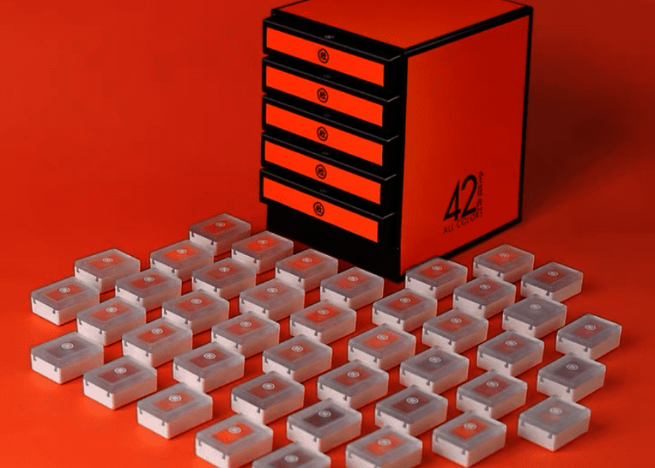 和妆麻雀単色アイシャドウ 42色フルセットボックス