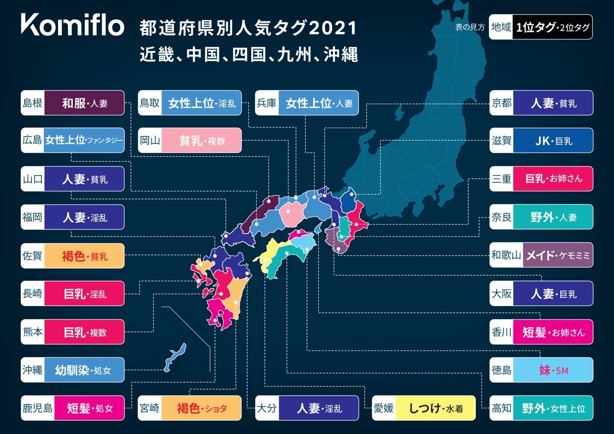 成人向け漫画読み放題サービス・Komifloが2021年の都道府県別人気ジャンルを発表