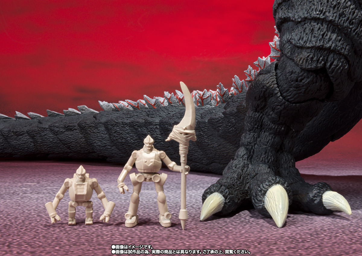 S.H.MonsterArts「ゴジラウルティマ」　商品写真　無彩色ミニフィギュアも付属