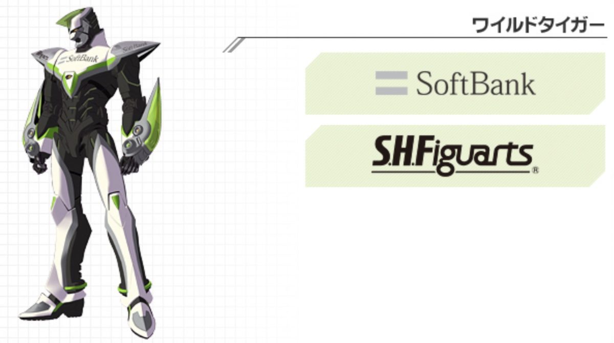『TIGER ＆ BUNNY』でのキャラクタープレイスメント協賛社／画像は公式サイトより