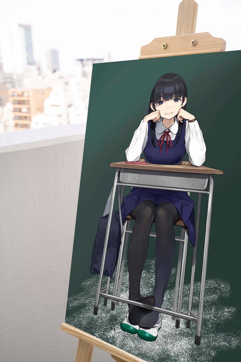 「あの子のとなり展 -just another love story in a classroom-」あの子のとなり黒板アートキャンバス