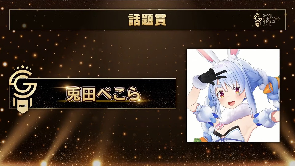 画像は「ゲームストリーマーアワード2021」より