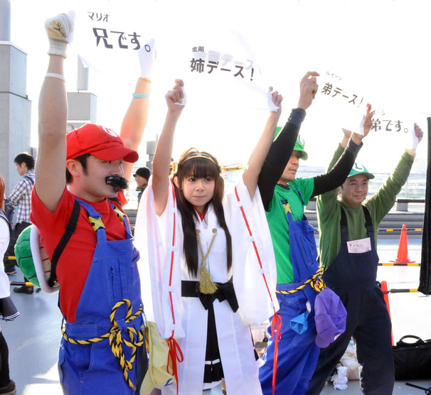 「艦隊これくしょん-艦これ-」より金剛さんと「マリオ」シリーズよりマリオさんとルイージさん×2