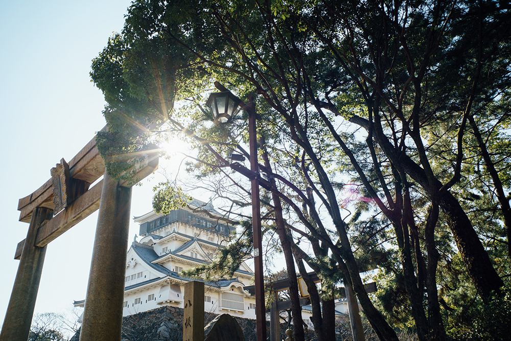 松本清張記念館の隣には小倉城が。「城下町っていう響きが素晴らしいですよね。ツアーで城好きなサポートメンバーに連れられて行くことが多いんですけど、特に石垣の積み方が時代や場所によって違って面白い」