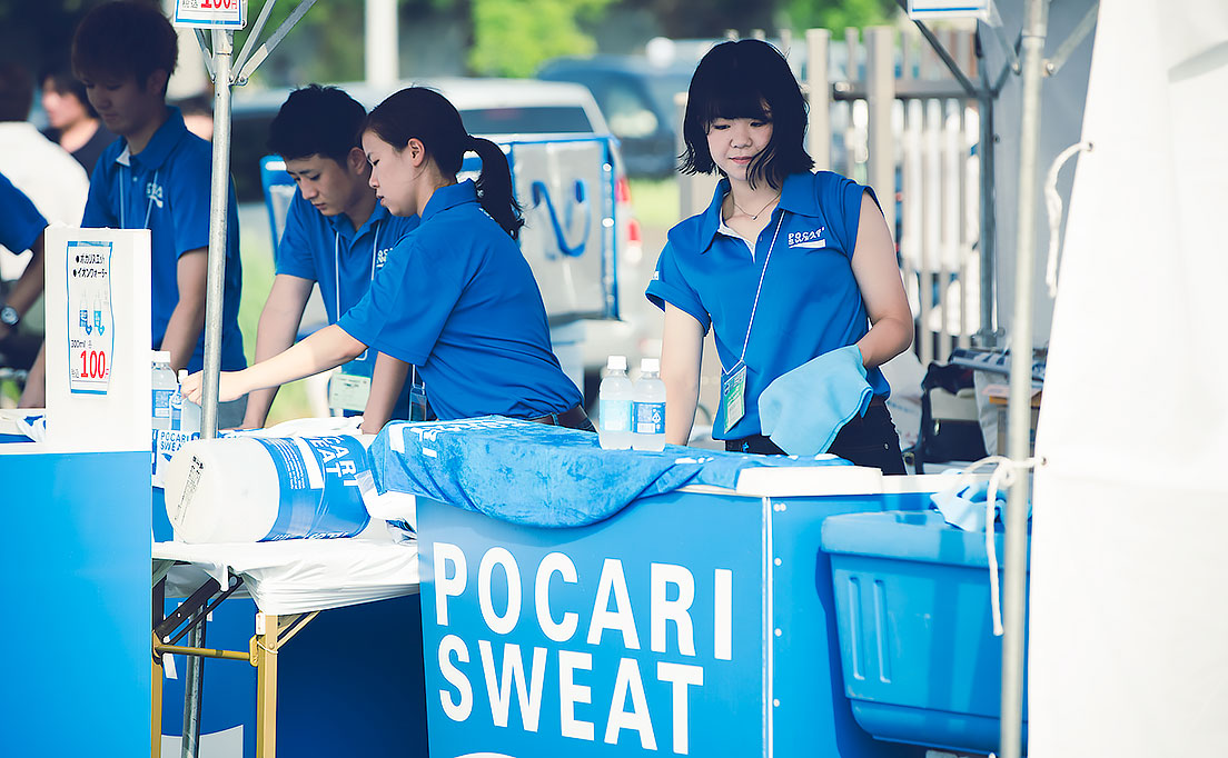 会場に4箇所設置されたポカリスエットの販売所。連日盛況のようだった