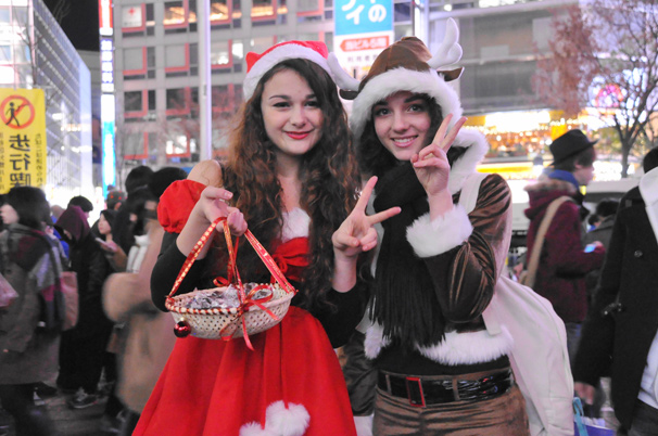 渋谷のサンタのコスプレ写真