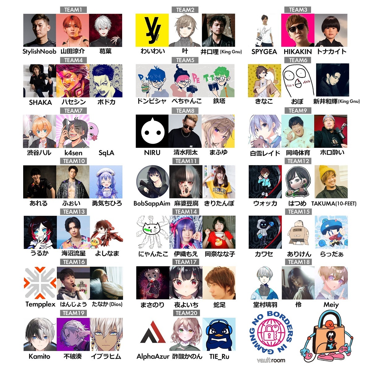参加メンバー一覧／画像はTwitterより