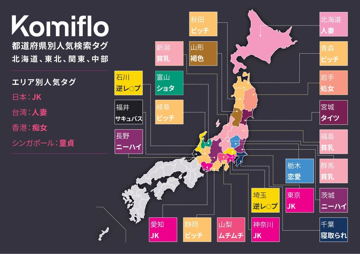 「Komiflo」2019年の人気ジャンル：北海道、東北、関東、中部