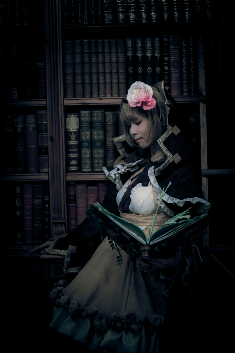 本棚によりかかる「シノアリス」いばら姫