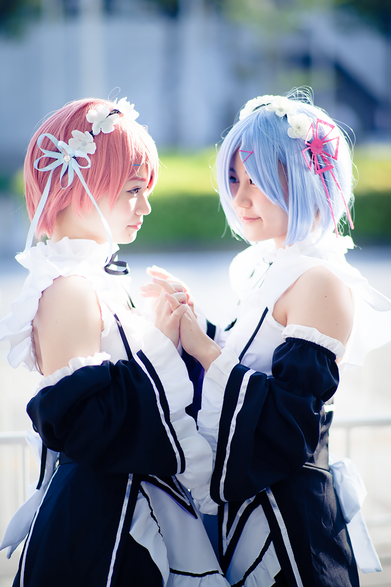 超会議2017_コスプレイヤー_ねこじろうさん、みささん（『Re:ゼロから始める異世界生活』レム、ラム）