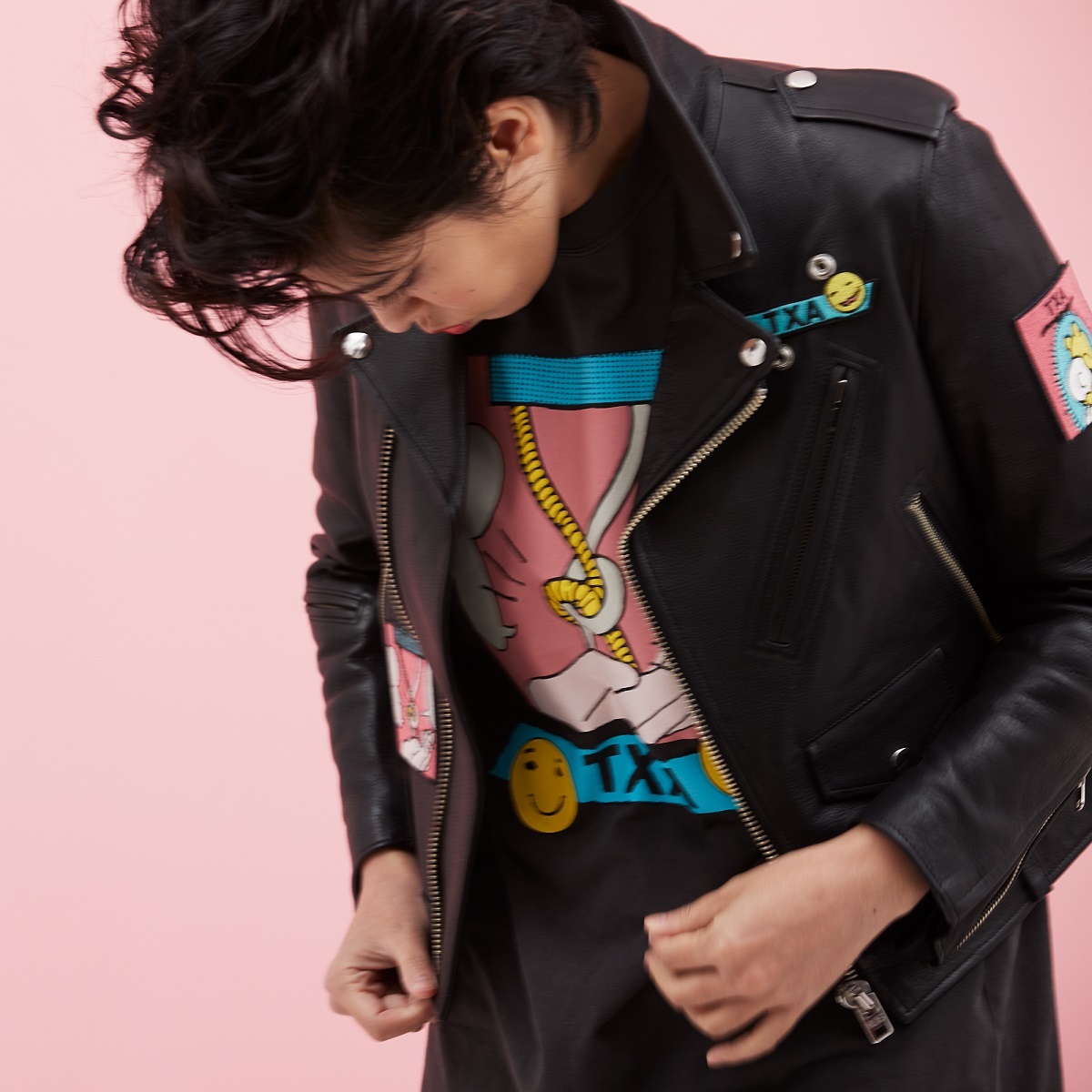 ワッペンセット＆半袖Tシャツ 着用イメージ