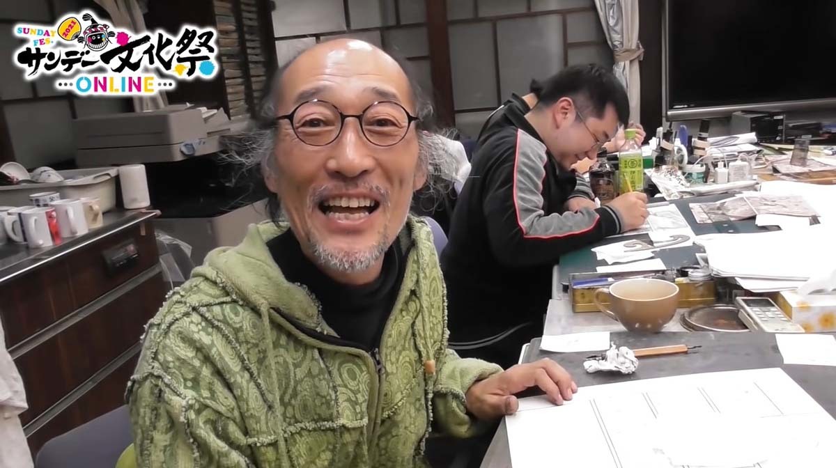 ニッコニコの藤田和日郎さん／画像は動画のキャプチャ