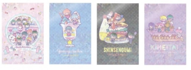 「銀魂×Sanrio characters」コラボカフェ新商品  ホログラムポストカード　4種　