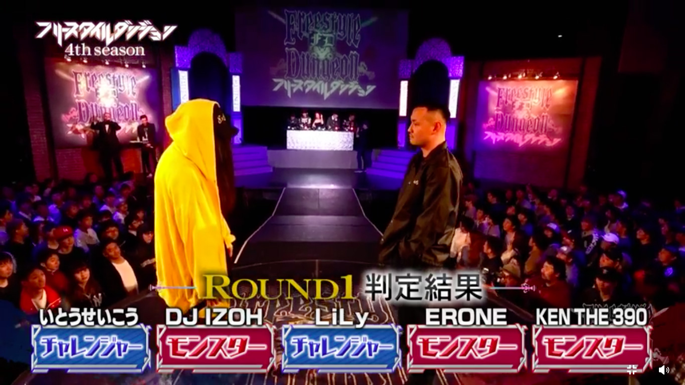 ハハノシキュウvs輪入道 ROUND1　判定結果