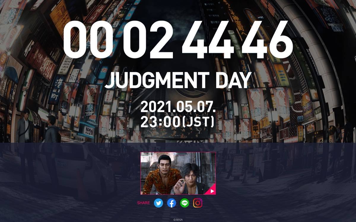 「JUDGMENT DAY」と書かれた謎のティザーサイト