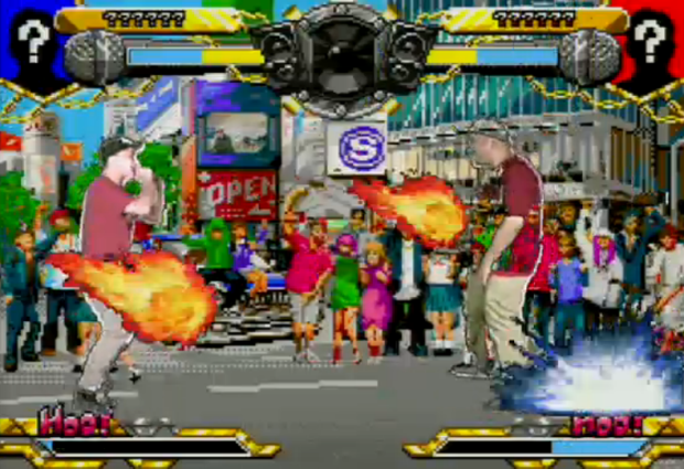 映像演出によるバトルの様子／画像はニコニコ生放送より