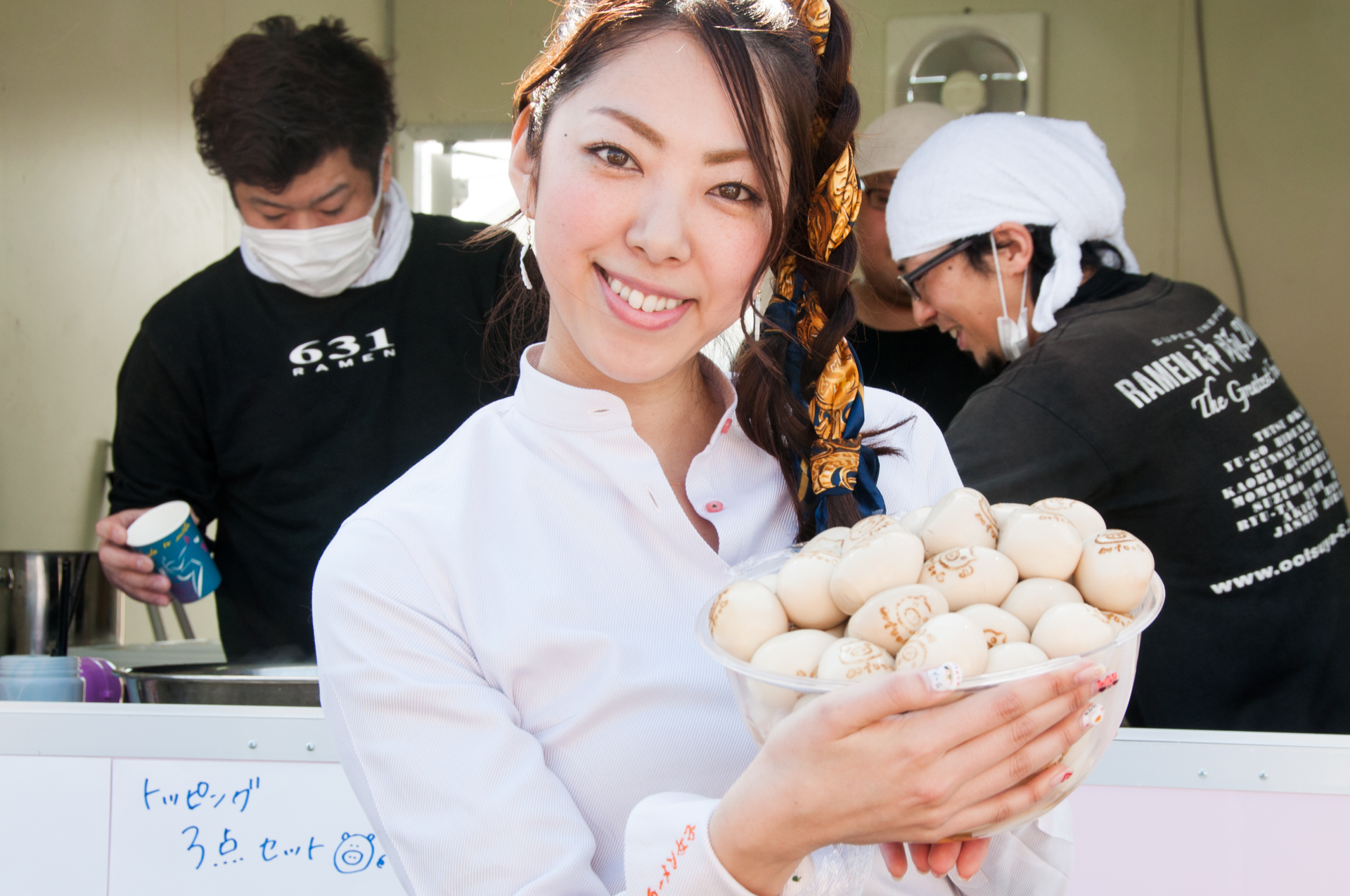 ラーメン女子博　ラーメン神豚「ガッツリ神豚ラーメン」　ブヒタマ