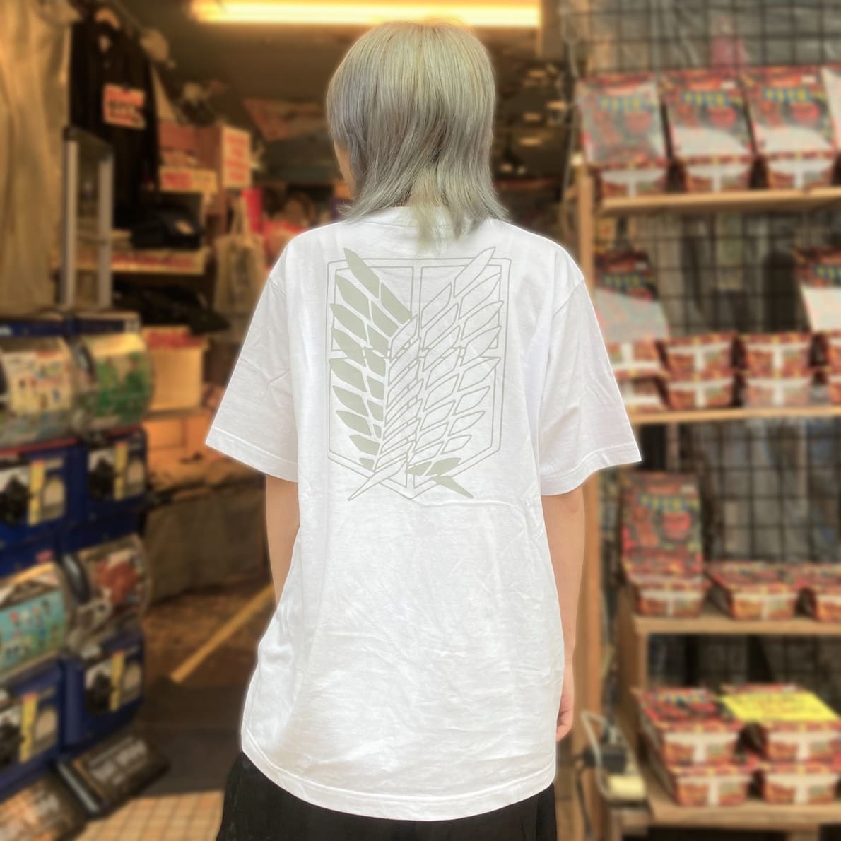 自由の翼Tシャツのホワイト（バック）