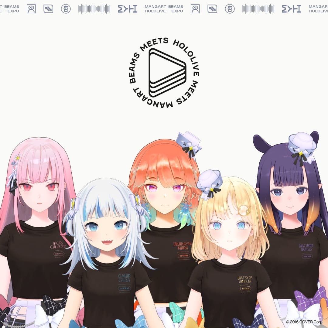 ホロライブEnglish「-Myth-」とマンガート ビームスのコラボT