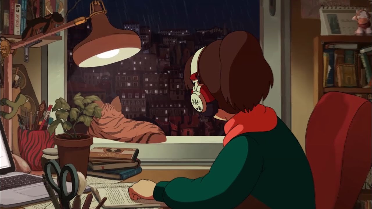 動画「あの青い窓では何が起こっているんだ？」のサムネイル／画像は「Lofi Girl」のYouTubeより