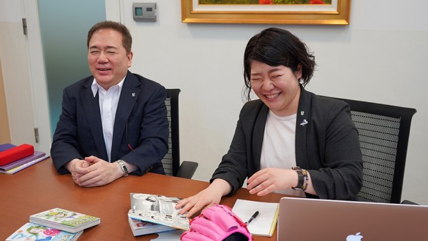 角谷建耀知さんと谷口知愛さん