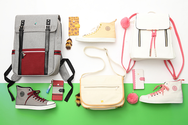 （左から）かばんモデル・サーバルモデル・トキモデルのバッグ