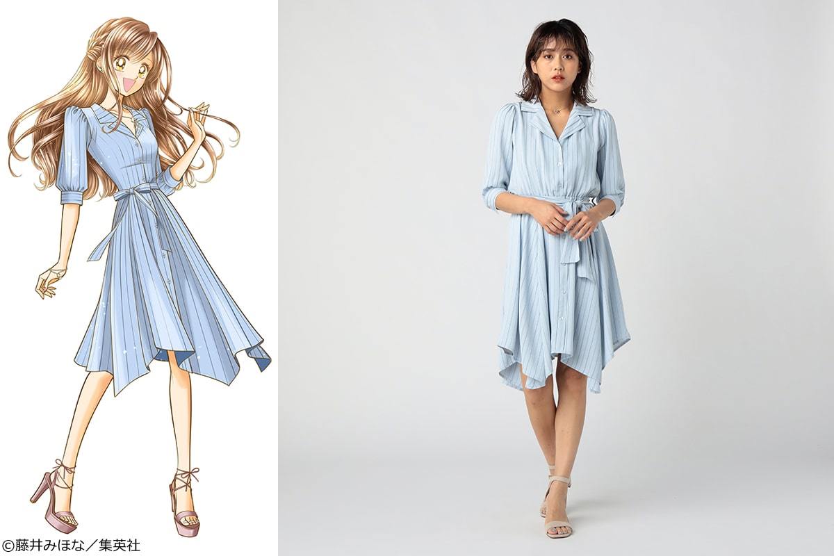 GALS!!×CECIL McBEE 星野綾 イレヘムストライプワンピース