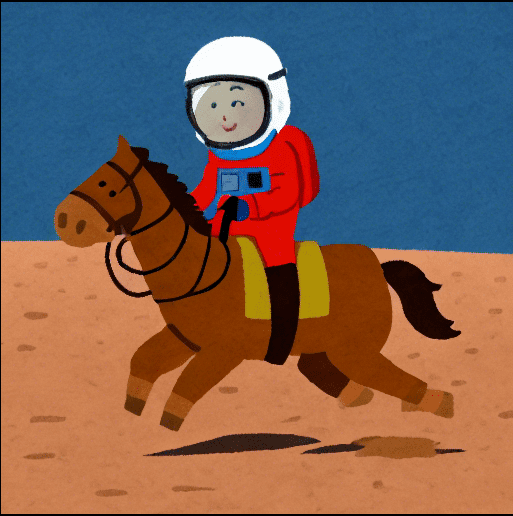 AIいらすとや 馬に乗る宇宙飛行士