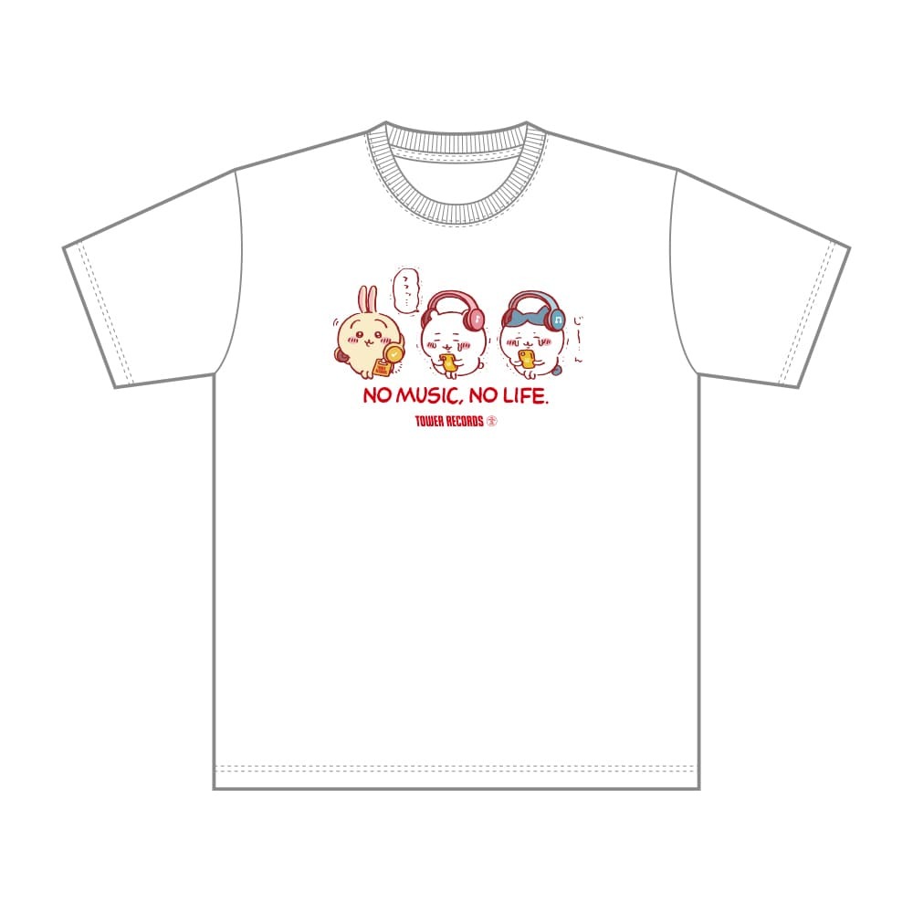 ちいかわ』×タワーレコード Tシャツ（ホワイト）、サイズ：S/M/L/XL ...