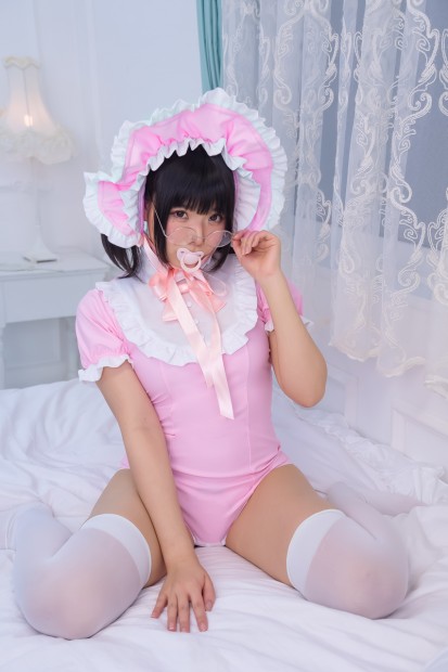 「シュガーロンパース」ベビーピンク