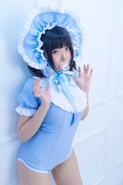 「シュガーロンパース」ベビーブルー