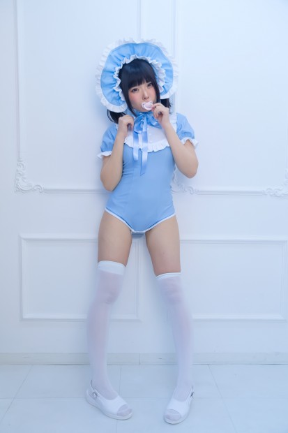 「シュガーロンパース」ベビーブルー