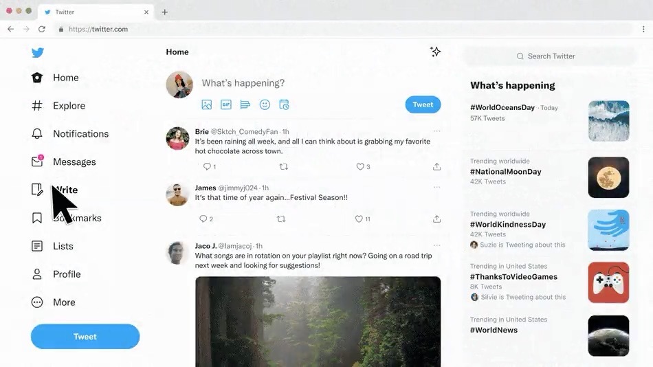 Write／画像はTwitter WriteのGIF画像のスクリーンショット