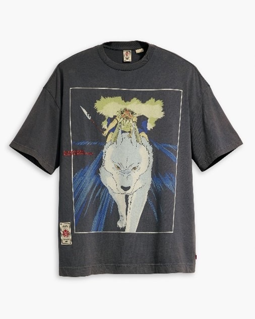 X GHIBLI Wide Tee（WOLF PRINCESS BLACK）¥12,100