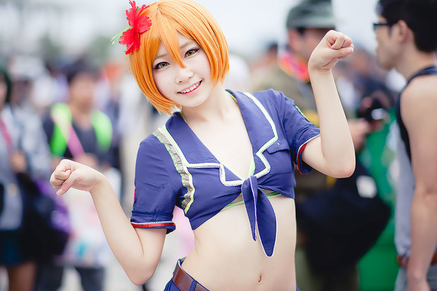 コミックマーケット92_あいりなさん/『ラブライブ!』星空凛(水着編)のコスプレ