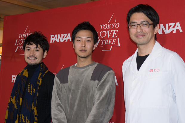 小柳津林太郎さん(左)、半田悠人さん(中央)、新上幸二さん(右)