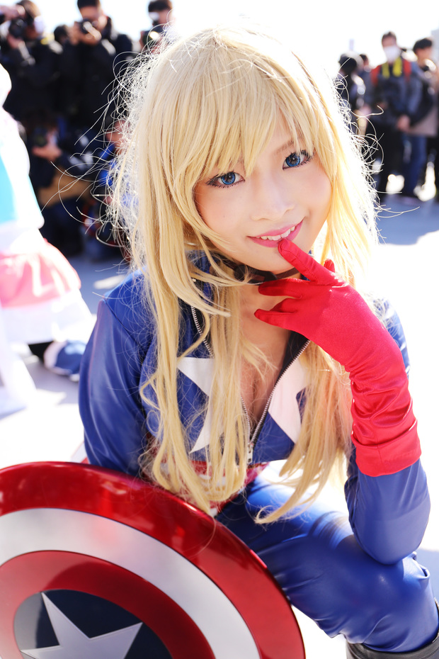 コミケC91コスプレ_ちぇり 『アベンジャーズ』キャプテン・アメリカ(女性版)3