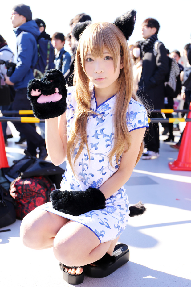 コミケC91コスプレ_せんじ オリジナル(猫チャイナ)1