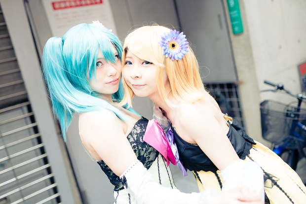 日本橋ストリートフェスタ_ストフェス_コスプレ_ななちゃんさん、しらたきゆにょさん(『 VOCALOID』初音ミク、鏡音リン)_DSC0152