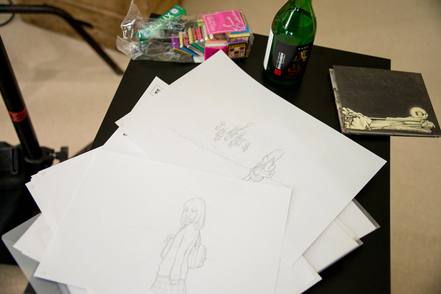 窪之内英策 × 駅すぱあと 手描きアニメ『サヨとコウの出発』イラスト制作&撮影風景12