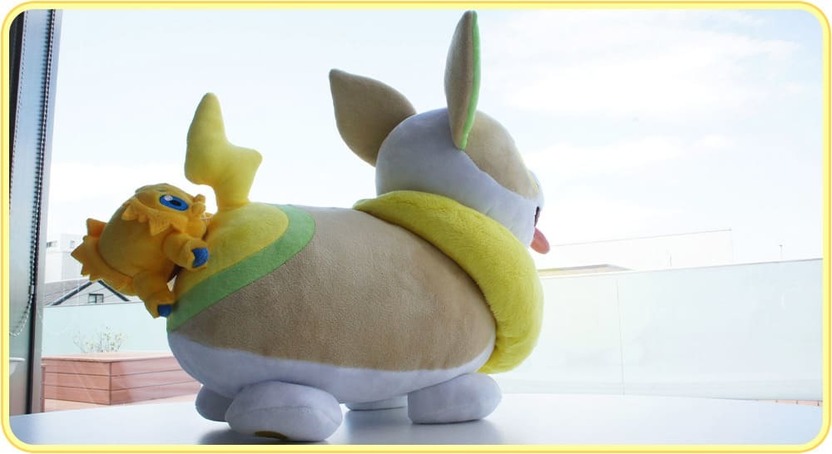 ポケモンぬいぐるみ「ぶるぶるバチュルワンパチ付き」実物大