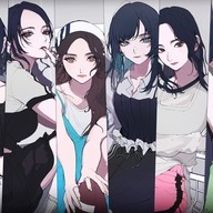 Adoさんのイメージディレクター・ORIHARAさんが描き下ろしたLE SSERAFIM × Adoイラストビジュアル ／(P)&(C) SOURCE MUSIC