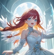 「赤髪の雪の天使」