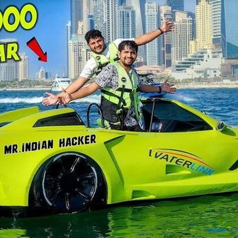 水上を走るスポーツカーがカッコイイ　インドの陽気なYouTuberがドバイで試乗
